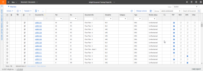 Document Register view 