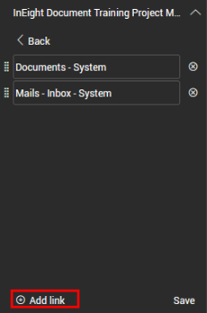 Add link with plus icon to create quick launch