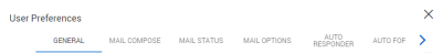 General tab from User Preference settings