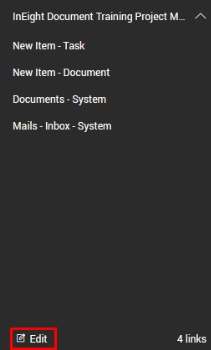 Click Edit to delete quick launch link
