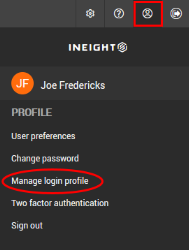 Manage login profile in profile settings panel