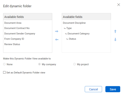 Edot icon to edit structure from Edit dynamic folder dialog box