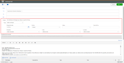 Enter mail details for unregistered mail