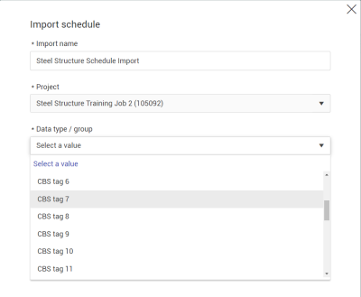 A screenshot of a import schedule

Description automatically generated