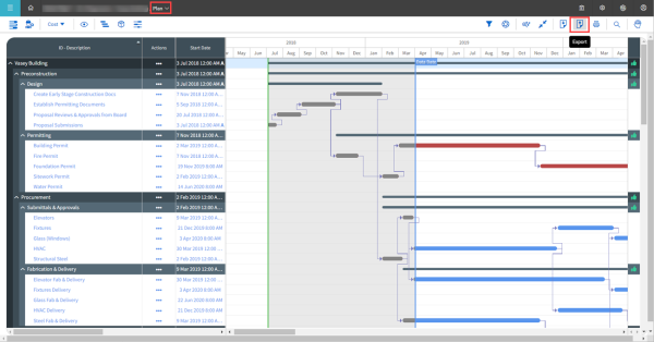 InEight Schedule - Export a Schedule